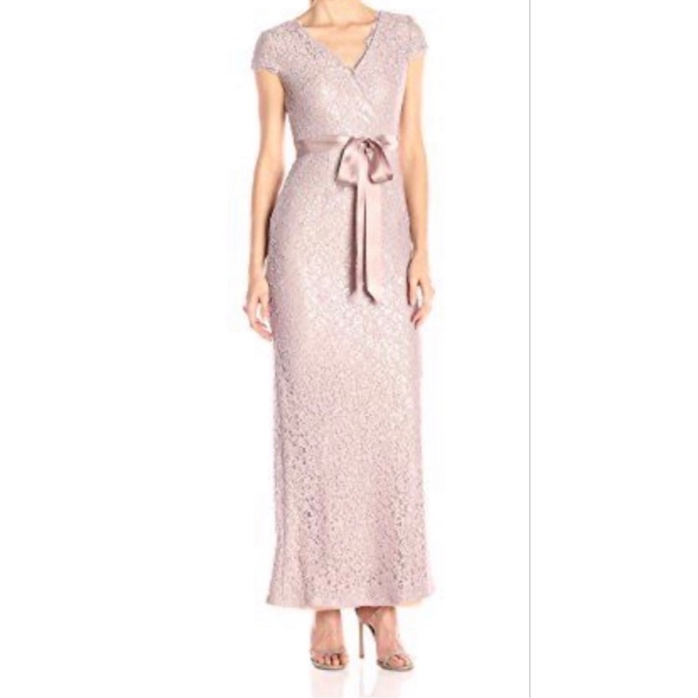 Adrianna Papell Sequin and Lace Floor Length Gown Size 2